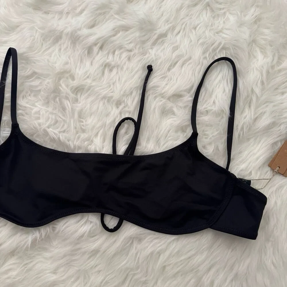 Skims Signature Swim Micro Scoop Bikini Top Onyx XL